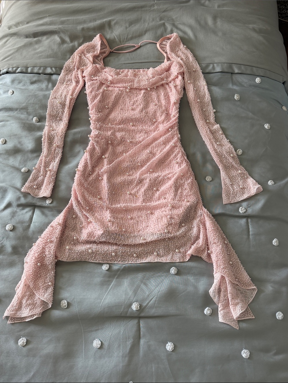 Oh Polly Pink Embellished dress